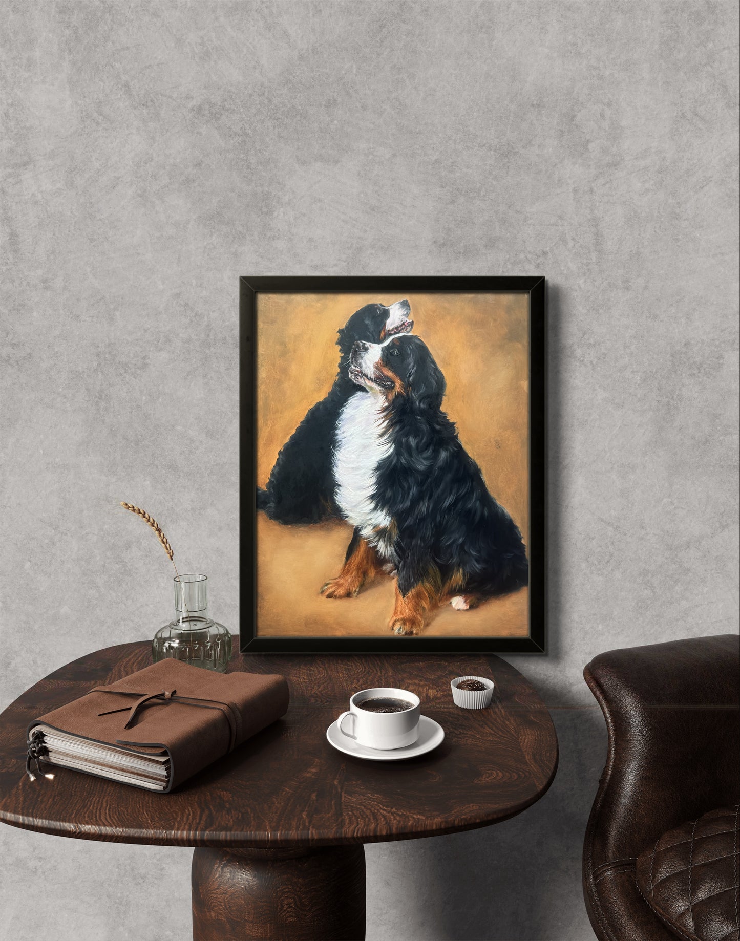 Oil painting (dog portrait) - 'Friends'