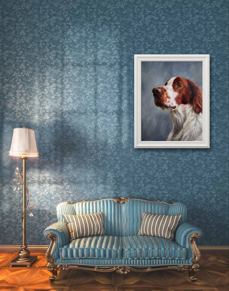 Portrait of Red and White Setter ('Irish Dog Portraiture' collection)