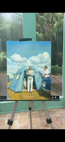 Oil painting Vintage Dog Show