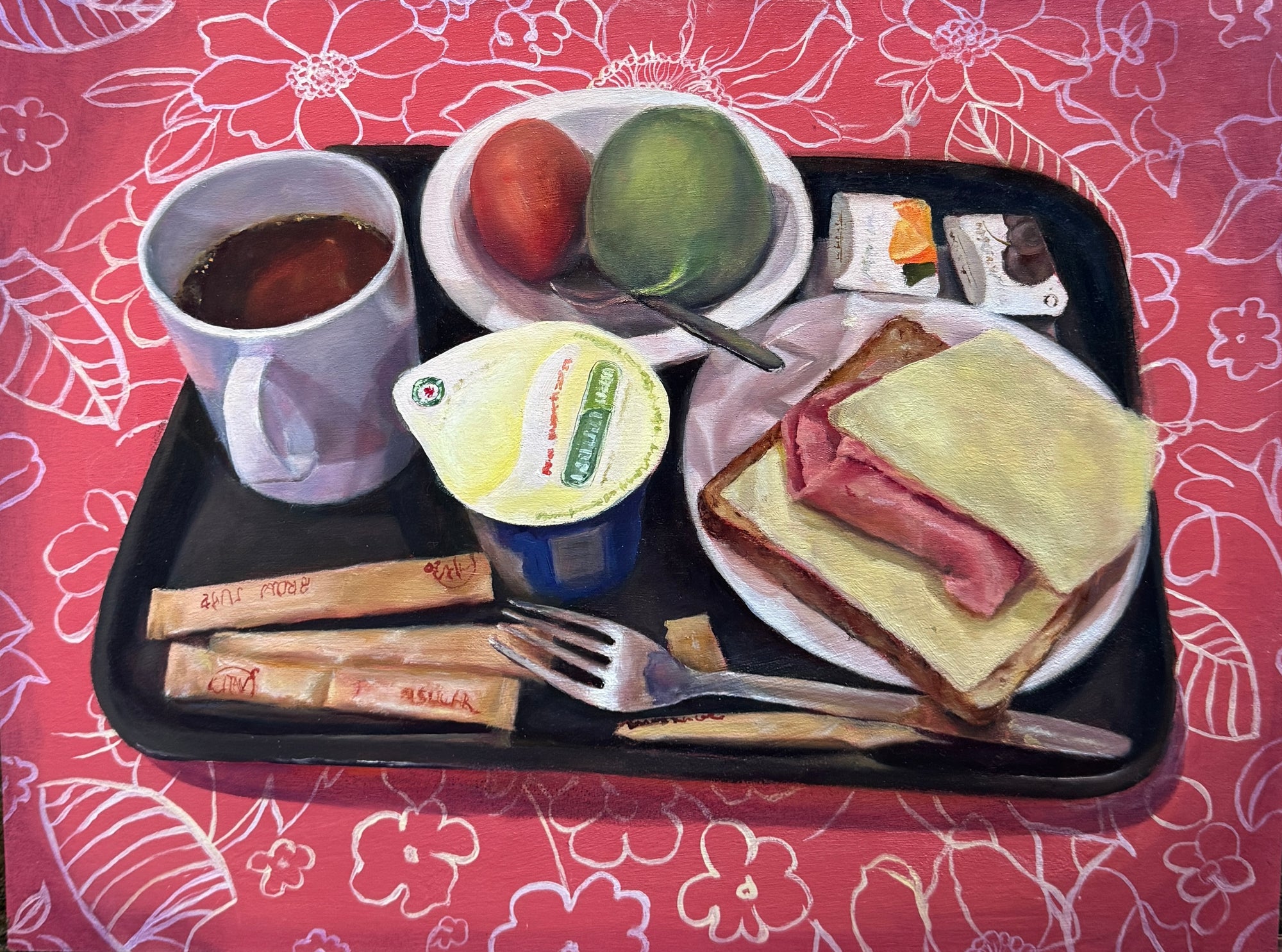 Mixed media painting 'Breakfast'