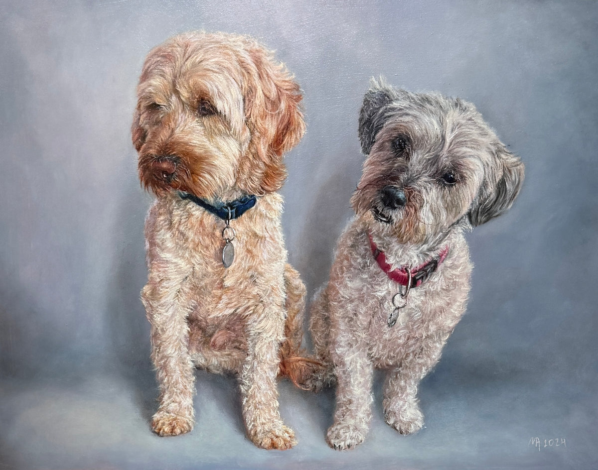 Two Dogs Portrait Double dog portrait | MADRA ART
