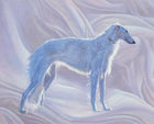 Reverie, an original oil painting of a white Borzoi.