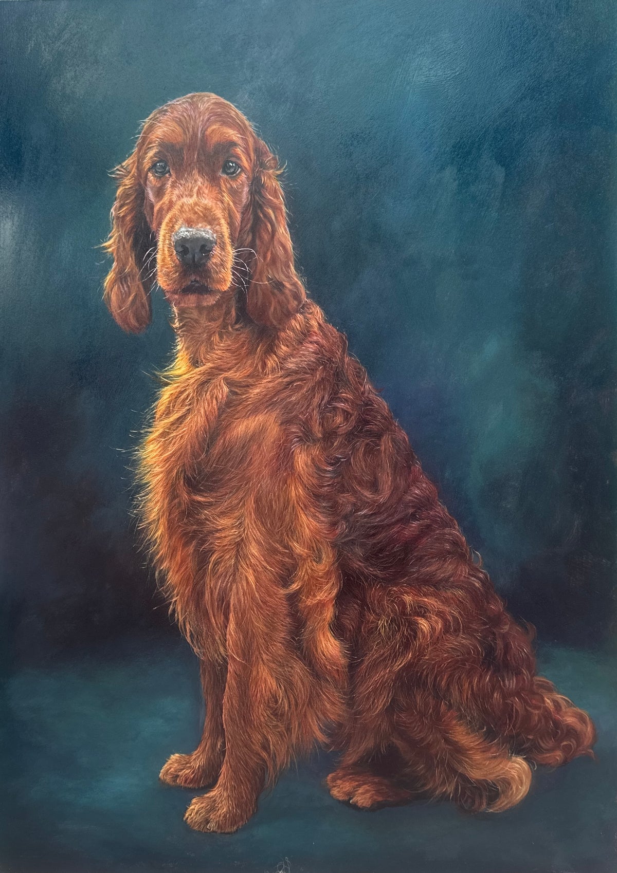 Original acrylic painting of an Irish Red Setter from the Irish Dog Portraiture Collection.