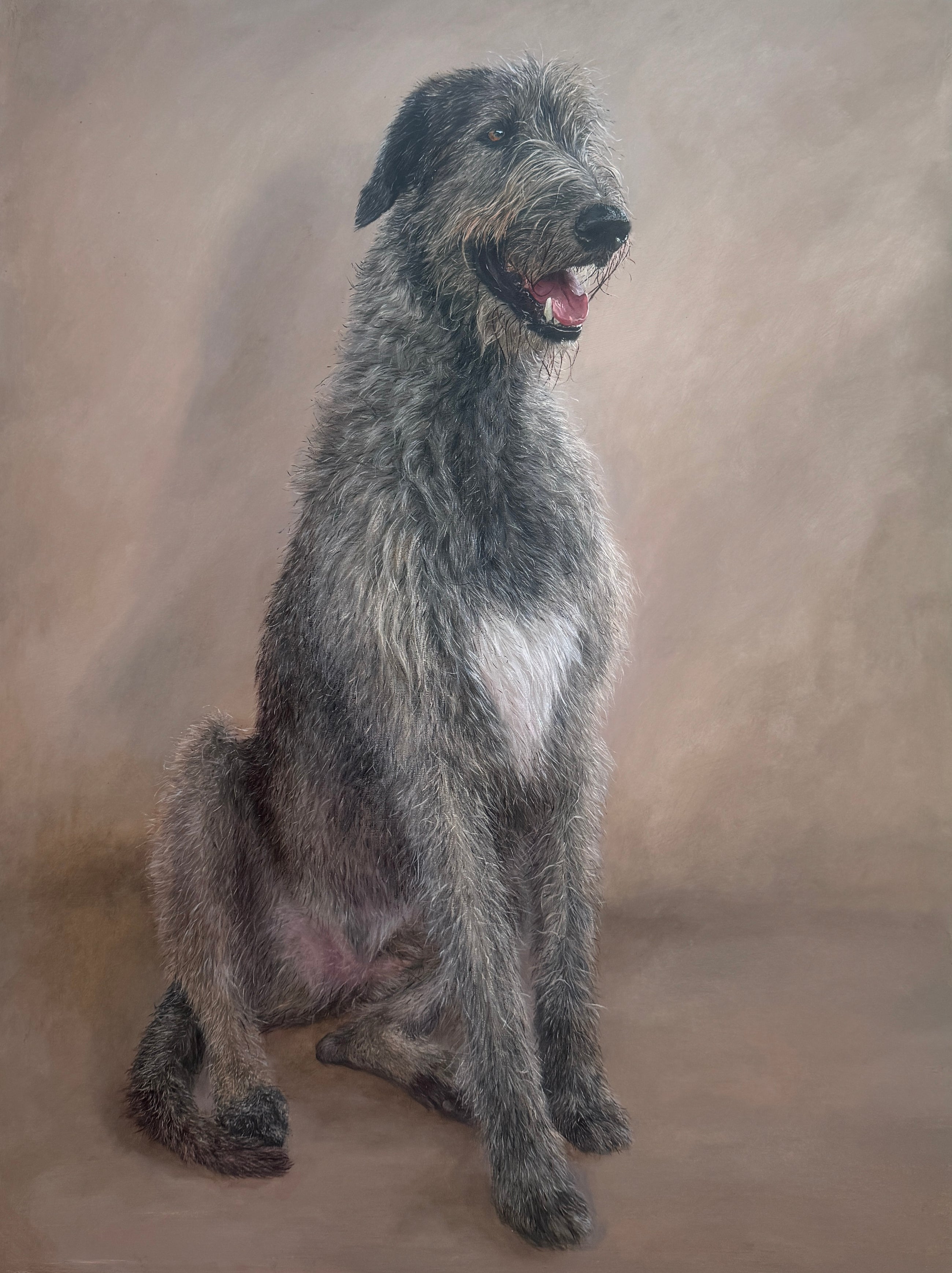 Original oil painting of an Irish Wolfhound from the Irish Dog Portraiture Collection.