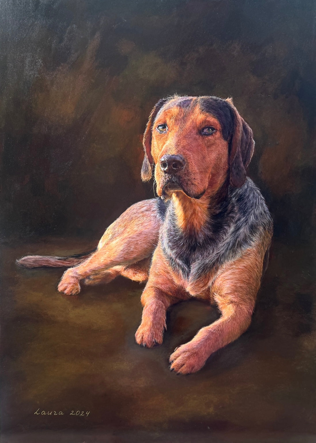 Original oil painting of a Kerry Beagle from the Irish Dog Portraiture Collection.