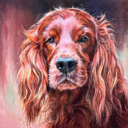 Original acrylic portrait of an Irish Red Setter from the Irish Dog Portraiture Collection.
